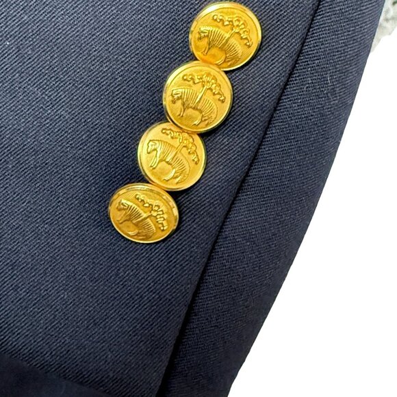 BROOKS BROTHERS 346 Mens Wool Blazer 38R Navy Gold Buttons Sport Coat Preppy - Picture 10 of 14